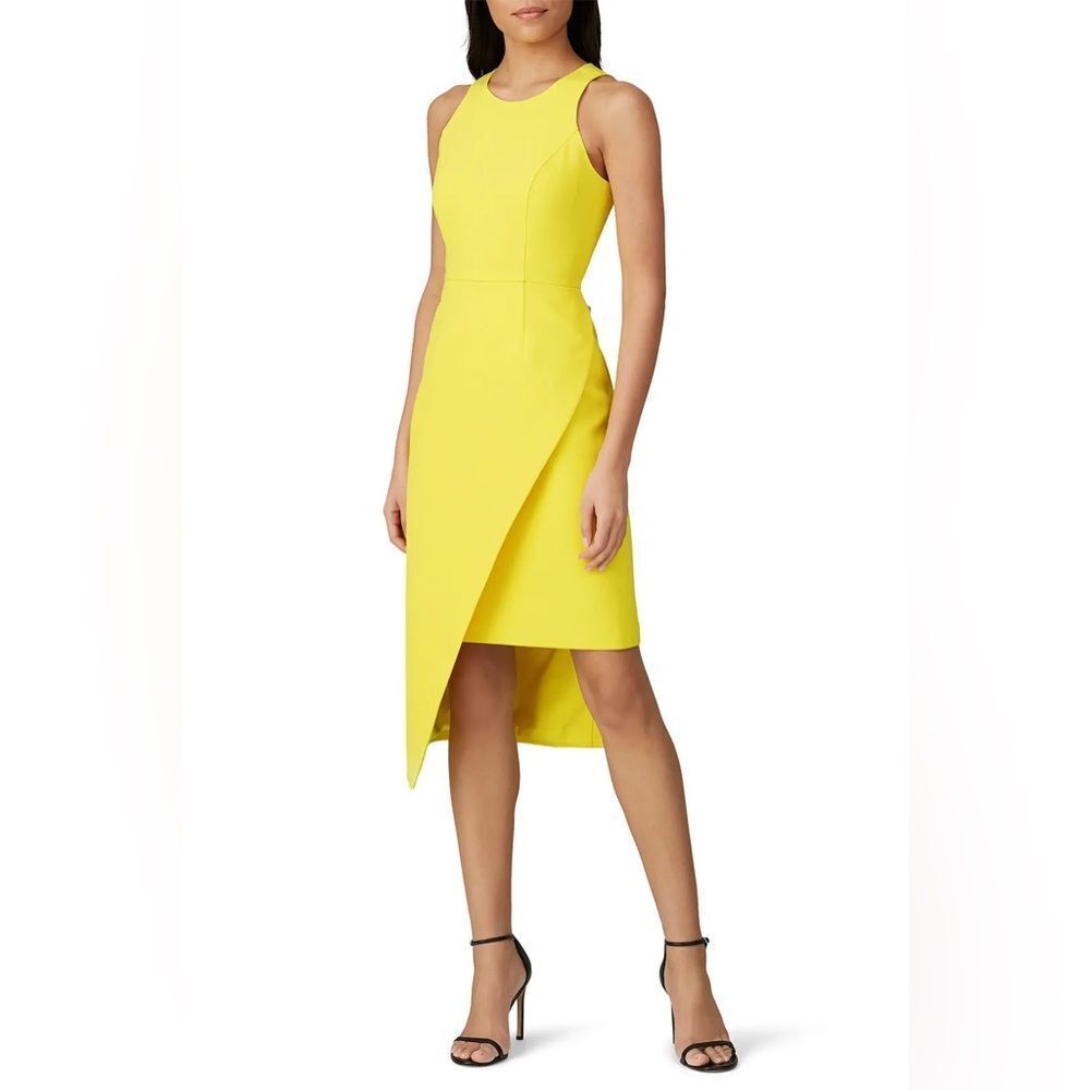 Toccin Asymmetrical Yellow Sheath‎ Dress Size 20